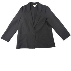Vintage Land n Sea‎ Black Blazer Jacket An American Tradition Size 14